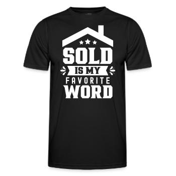 Vendu est mon mot préféré Agent immobilier - T-shirt sport Homme - noir - Devant - AI Model Male 178 dark (178cm)