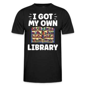 Ich Habe Meine Eigene Bibliothek Bibliothekar - Männer Funktions-T-Shirt - Schwarz - Vorne - AI Model Male 178 dark (178cm)