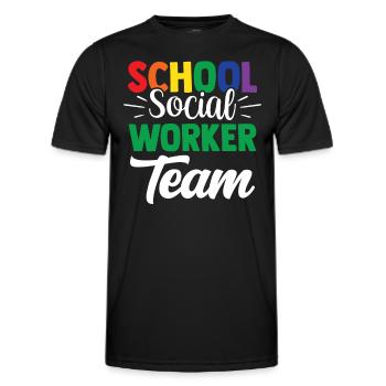Équipe de travailleurs sociaux en milieu scolaire École de travail social - T-shirt sport Homme - noir - Devant - AI Model Male 178 dark (178cm)
