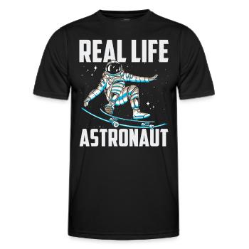 Real Life Astronaut Space Astronomy Rocket - Men's Functional T-Shirt - black - Front - AI Model Male 178 dark (178cm)