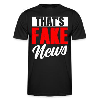 These are fake news Press law Press freedom - Men's Functional T-Shirt - black - Front - AI Model Male 178 dark (178cm)