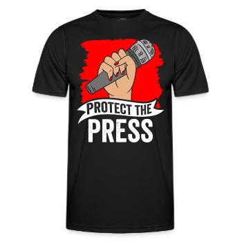 Protects the press Press law Freedom of the press - Men's Functional T-Shirt - black - Front - AI Model Male 178 dark (178cm)