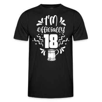 Je suis officiellement 18 ans dix-huit fête - T-shirt sport Homme - noir - Devant - AI Model Male 178 dark (178cm)