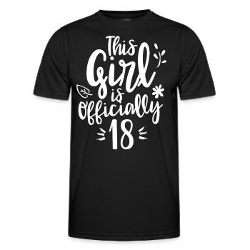 Cette fille a officiellement 18 ans célébration dix-huit - T-shirt sport Homme - noir - Devant - AI Model Male 178 dark (178cm)