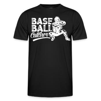 Baseball Catcher Baseball Catcher Hobby Player - Men's Functional T-Shirt - black - Front - AI Model Male 178 dark (178cm)