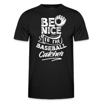 Soyez gentil avec le baseball receveur de baseball - T-shirt sport Homme - noir - Devant - AI Model Male 178 dark (178cm)