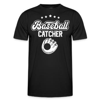 Baseball Catcher Baseball Catcher Player Hobby - Men's Functional T-Shirt - black - Front - AI Model Male 178 dark (178cm)