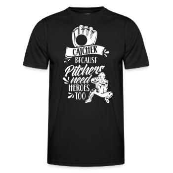 Catcher Weil Auch Pitcher Helden Brauchen Fänger - Männer Funktions-T-Shirt - Schwarz - Vorne - AI Model Male 178 dark (178cm)