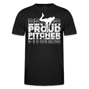 Fier lanceur de baseball Joueur de lanceur amateur - T-shirt sport Homme - noir - Devant - AI Model Male 178 dark (178cm)