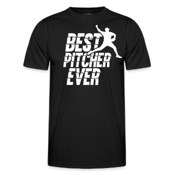 Best Baseball Pitcher Ever Hobby Pitcher - Men's Functional T-Shirt - black - Front - AI Model Male 178 dark (178cm)