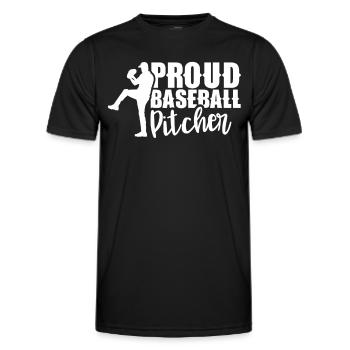 Fier lanceur de baseball Lanceur de baseball Joueur de baseball - T-shirt sport Homme - noir - Devant - AI Model Male 178 dark (178cm)