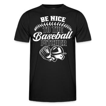 Soyez gentil avec le lanceur de baseball - T-shirt sport Homme - noir - Devant - AI Model Male 178 dark (178cm)