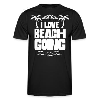 I love beach holiday beach beachgoers beach - Men's Functional T-Shirt - black - Front - AI Model Male 178 dark (178cm)