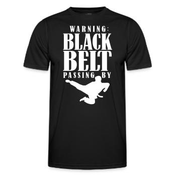 Warning: Black Belt Passes Black Belt - Men's Functional T-Shirt - black - Front - AI Model Male 178 dark (178cm)