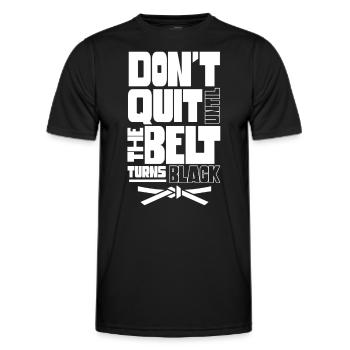 Don't give up until the belt turns black MMA Gur - Men's Functional T-Shirt - black - Front - AI Model Male 178 dark (178cm)