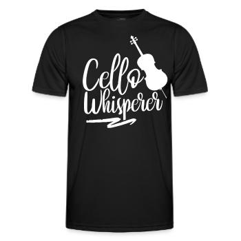 Cello Whisperer Musician Cello Cellist Cellos - Men's Functional T-Shirt - black - Front - AI Model Male 178 dark (178cm)