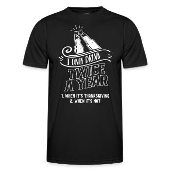 Zweimal Im Jahr Trinken Thanksgiving Trinker - Männer Funktions-T-Shirt - Schwarz - Vorne - AI Model Male 178 dark (178cm)