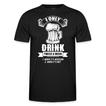 Trinke Zweimal Pro Woche Wochenende Trinken - Männer Funktions-T-Shirt - Schwarz - Vorne - AI Model Male 178 dark (178cm)