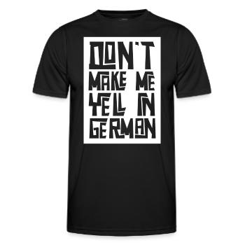 Ne me forcez pas à crier la voix allemande - T-shirt sport Homme - noir - Devant - AI Model Male 178 dark (178cm)