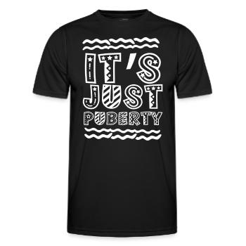 It's just puberty teenager adult sayings - Men's Functional T-Shirt - black - Front - AI Model Male 178 dark (178cm)