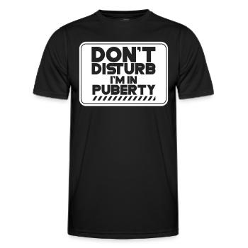 Please do not disturb: I am in puberty - Men's Functional T-Shirt - black - Front - AI Model Male 178 dark (178cm)
