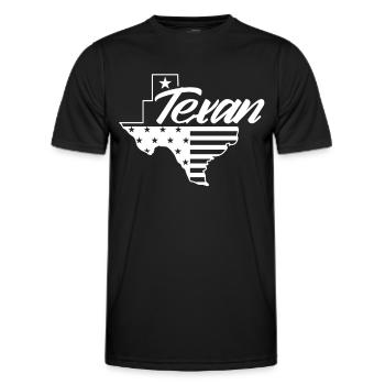 Texaner Texanisch Texas Stolz Sprüche - Männer Funktions-T-Shirt - Schwarz - Vorne - AI Model Male 178 dark (178cm)