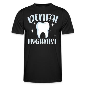 Hygiéniste dentaire Dentiste Équipe d’hygiène dentaire - T-shirt sport Homme - noir - Devant - AI Model Male 178 dark (178cm)