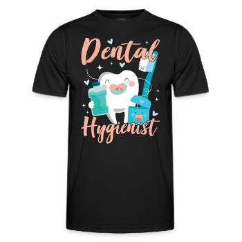 Hygiénistes dentaires Hygiène dentaire Équipe dentaire - T-shirt sport Homme - noir - Devant - AI Model Male 178 dark (178cm)