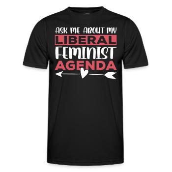 Agenda féministe libéral Féminisme Féministe - T-shirt sport Homme - noir - Devant - AI Model Male 178 dark (178cm)