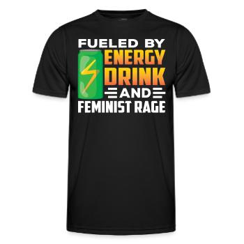 Angeheizt Durch Energydrinks Und Feministische Wut - Männer Funktions-T-Shirt - Schwarz - Vorne - AI Model Male 178 dark (178cm)