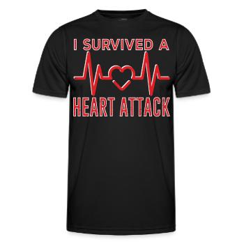 I survived a heart attack Heart attack - Men's Functional T-Shirt - black - Front - AI Model Male 178 dark (178cm)