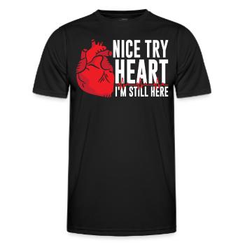 Beau cœur d’essai je suis toujours là - T-shirt sport Homme - noir - Devant - AI Model Male 178 dark (178cm)