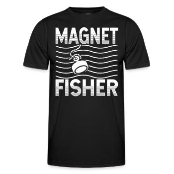 Magnet Fish Magnet Magnetic Fishing - Men's Functional T-Shirt - black - Front - AI Model Male 178 dark (178cm)