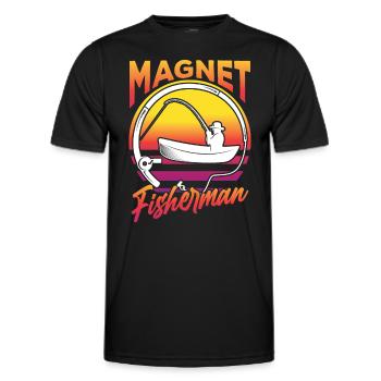 Magnet Fishing Magnet Magnet Fishing - Men's Functional T-Shirt - black - Front - AI Model Male 178 dark (178cm)