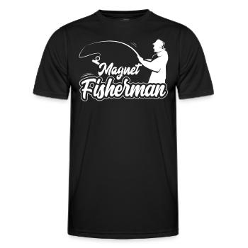 Magnet Fishing Magnet Magnet Fishing - Men's Functional T-Shirt - black - Front - AI Model Male 178 dark (178cm)