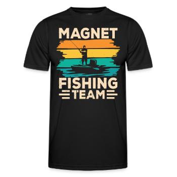 Magnet Fishing Team Magnet Fishing Magnet Fishermen - Men's Functional T-Shirt - black - Front - AI Model Male 178 dark (178cm)
