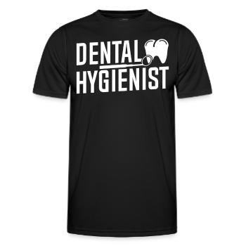 Hygiéniste dentaire Dentiste Équipe d’hygiène dentaire - T-shirt sport Homme - noir - Devant - AI Model Male 178 dark (178cm)
