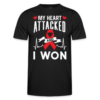 Mein Herz Hat Angegriffen Und Ich Habe Gewonnen - Männer Funktions-T-Shirt - Schwarz - Vorne - AI Model Male 178 dark (178cm)