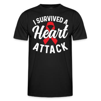 I survived a heart attack Heart attack - Men's Functional T-Shirt - black - Front - AI Model Male 178 dark (178cm)