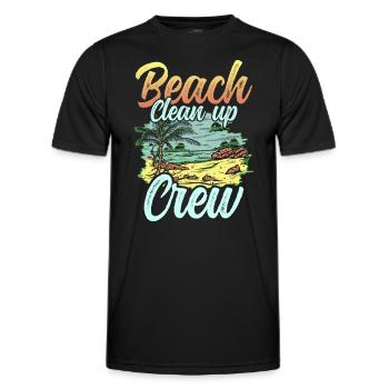 Beach Clean Up Team Beach Cleaning Beach - Men's Functional T-Shirt - black - Front - AI Model Male 178 dark (178cm)
