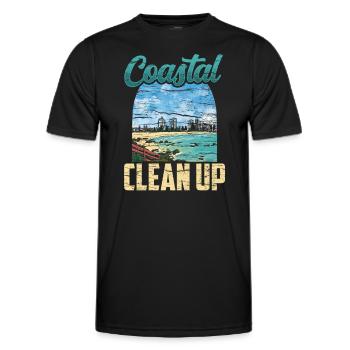Coastal Cleanup Beach Clean Up Beach - Men's Functional T-Shirt - black - Front - AI Model Male 178 dark (178cm)