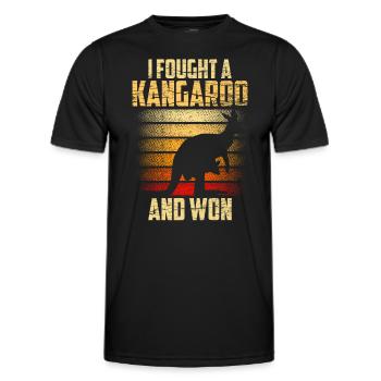I fought with a kangaroo and won kangaroos - Men's Functional T-Shirt - black - Front - AI Model Male 178 dark (178cm)