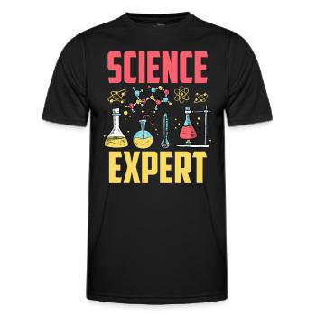 Scientific Expert Science Science - Men's Functional T-Shirt - black - Front - AI Model Male 178 dark (178cm)