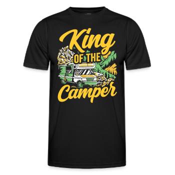 King of campers camping camping campsite camp - Men's Functional T-Shirt - black - Front - AI Model Male 178 dark (178cm)