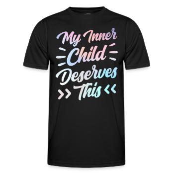 Mon enfant intérieur mérite le doux amour de soi - T-shirt sport Homme - noir - Devant - AI Model Male 178 dark (178cm)
