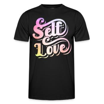 Amour de soi Amour de soi Positivement doux - T-shirt sport Homme - noir - Devant - AI Model Male 178 dark (178cm)