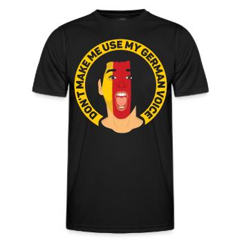 Zwinge Mich Nicht Meine Deutsche Stimme Deutsch - Männer Funktions-T-Shirt - Schwarz - Vorne - AI Model Male 178 dark (178cm)
