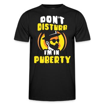 Please do not disturb: I am in puberty - Men's Functional T-Shirt - black - Front - AI Model Male 178 dark (178cm)