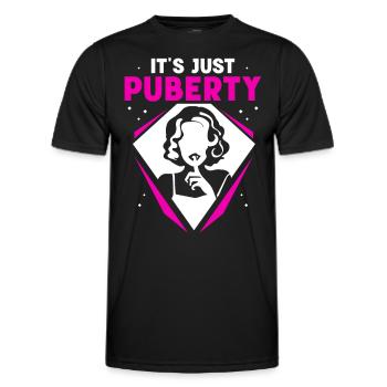 It's just puberty adult sayings teenagers - Men's Functional T-Shirt - black - Front - AI Model Male 178 dark (178cm)