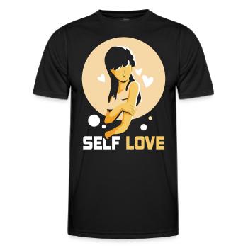 Amour de soi Amour de soi Positivement doux - T-shirt sport Homme - noir - Devant - AI Model Male 178 dark (178cm)